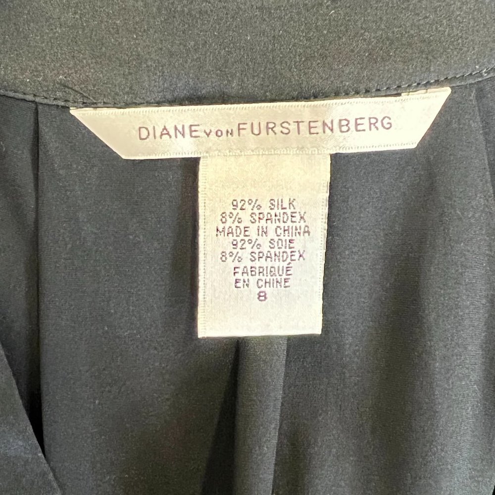 Diane Von Furstenberg Heartie Black Silk Blend Romper Size 8‎ - Picture 7 of 9